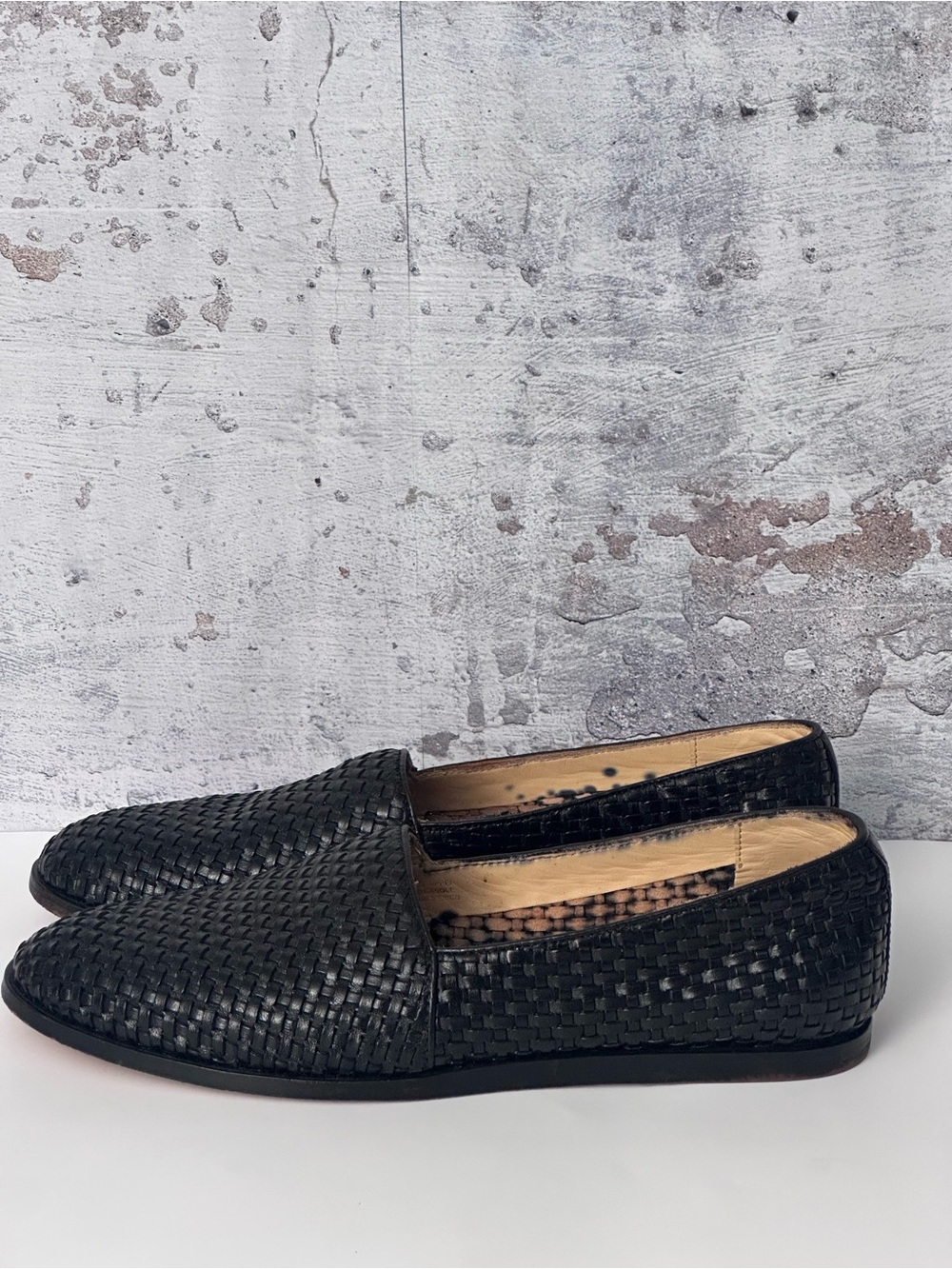 NISOLO Woven Alejandro Men's Leather Slip-On - Black